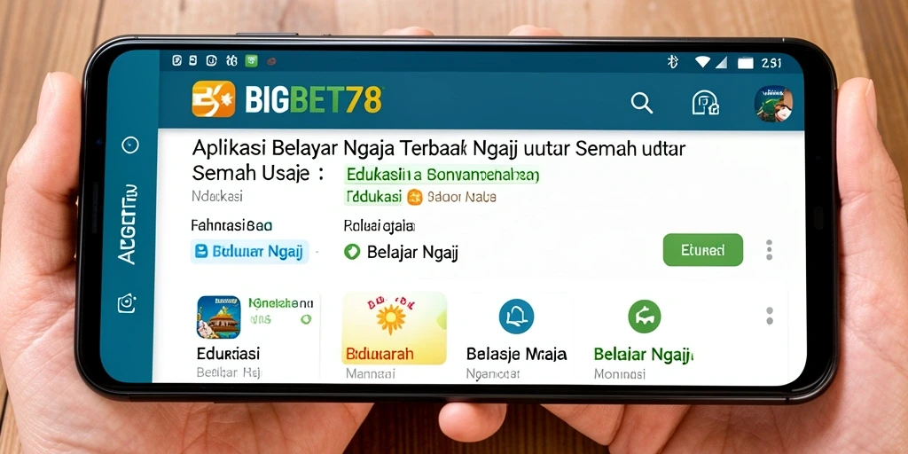 Antarmuka user-friendly aplikasi Belajar Ngaji BIGBET78.