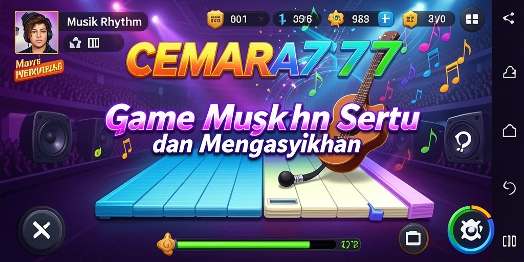 Tampilan antarmuka game Musik Rhythm yang dinamis dan menarik.