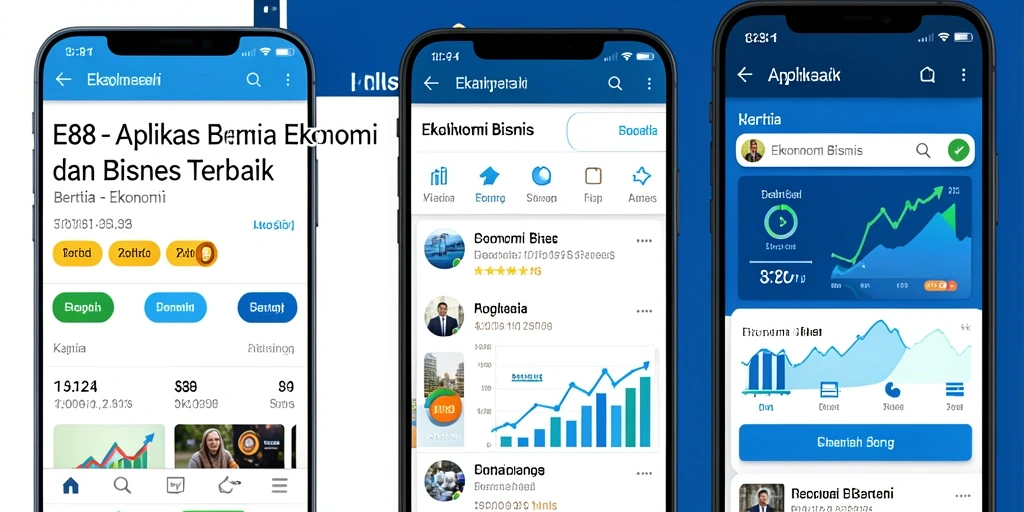 Screenshot antarmuka E88 menampilkan berita terbaru dalam ekonomi dan bisnis.
