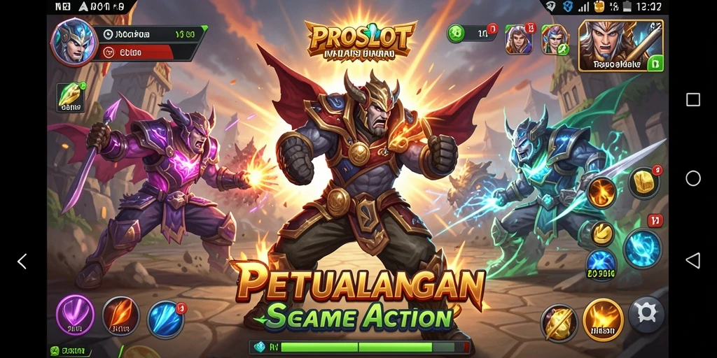 Tampilan antarmuka PROSLOT yang penuh aksi dan tawaran seru.