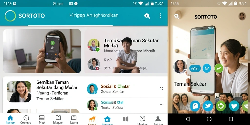 Antarmuka SORTOTO yang menggambarkan fungsi Teman Sekitar.