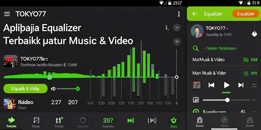 Antarmuka utamanya menampilkan pengaturan equalizer yang sederhana dan efektif.